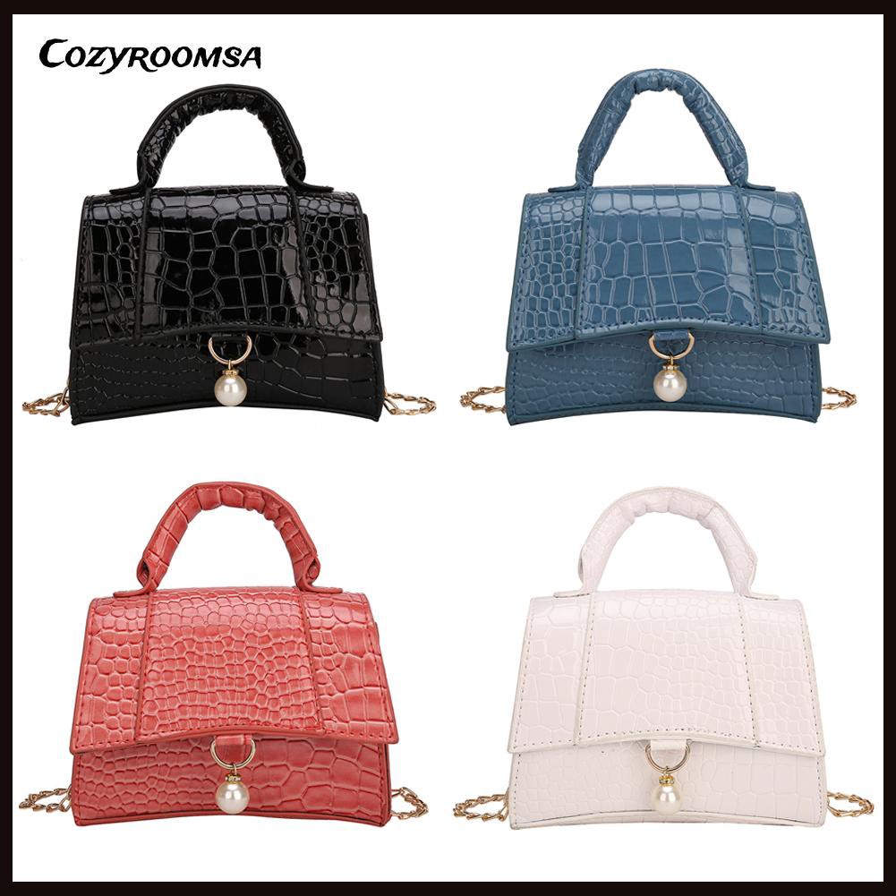 Fashion Women Alligator Pattern Chain Shoulder Bag Mini Top-handle Handbags