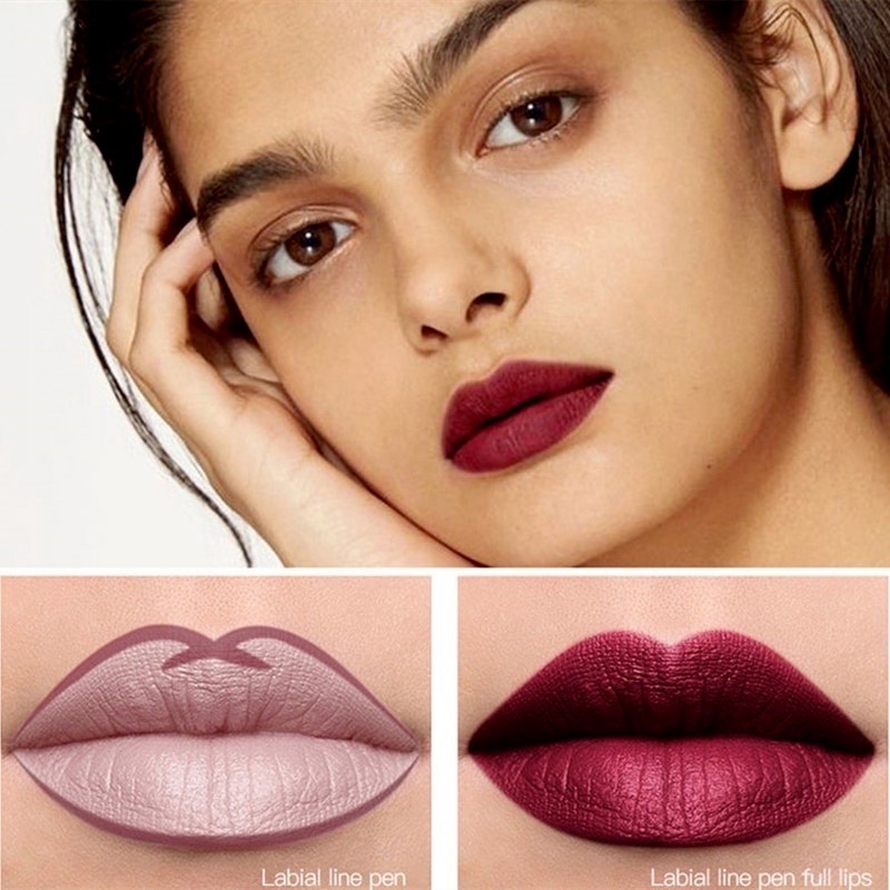 Son Môi Dạng Bút Chì Màu Nude Quyến Rũ Chuyên Nghiệp Không Dính Cốc Chống Thấm Mồ Hôi