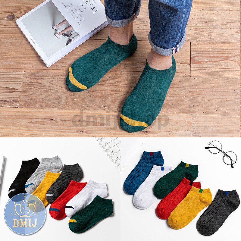 Tất Nam Nữ Cổ Thấp Unisex Họa Tiết Đơn Giản Nhiều Màu Mới