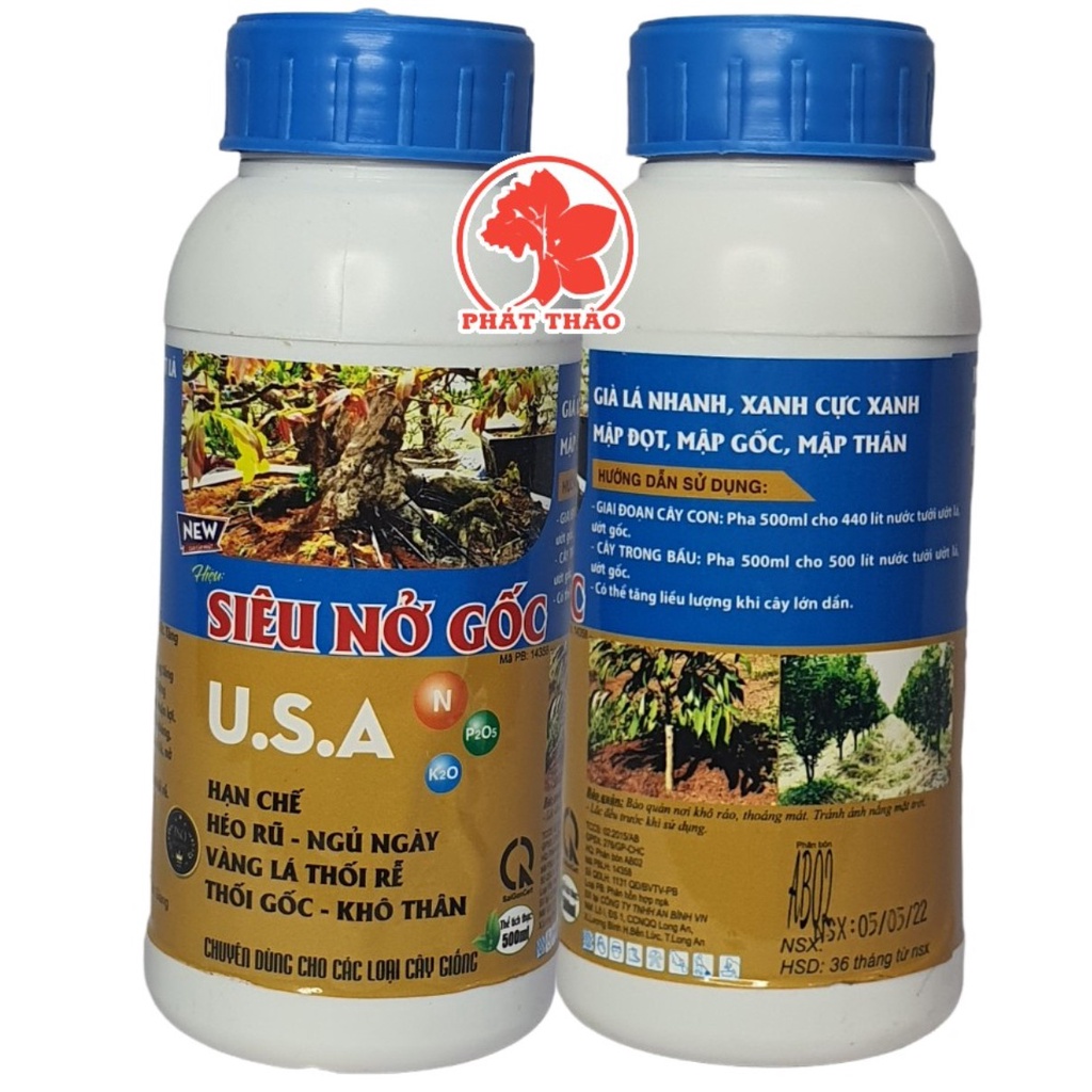 Phân Bón Lá Siêu Nở Gốc USA 500ml, chuyên dùng cho cây mai, cây sứ, hoa kiểng