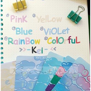 Sticker giấy chữ cái kiểu hàn quốc nhiều màu trang trí sổ dễ thương