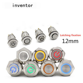 Nút Nguồn 12mm 16mm Bằng Kim Loại Chống Thấm Nước Có Đèn LED 1no1nc