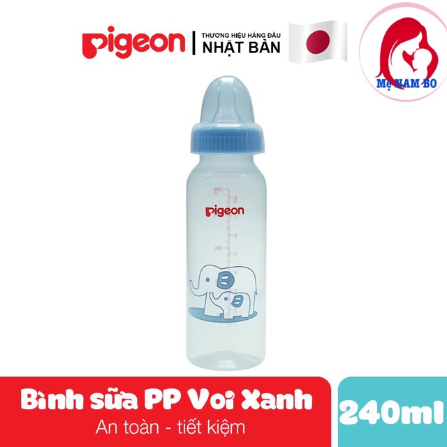 BÌNH SỮA PP TIÊU CHUẨN 240ml PIGEON HÌNH CON VOI, KHÔNG CHỨA BPA AN TOÀN TUYỆT ĐỐI CHO BÉ YÊU