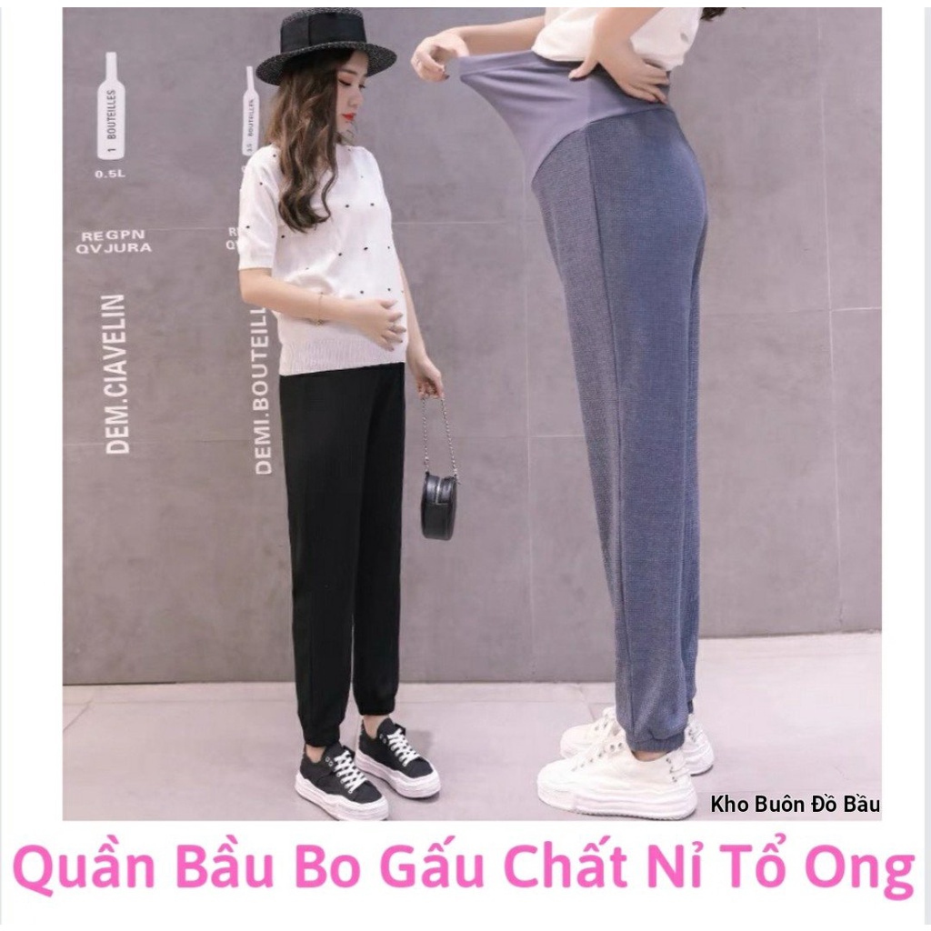 Quần Bầu dáng jogger chất NỈ TỔ ONG cao cấp thiết kế bo gấu, mặc nhà, đi làm hay dạo phố đều đẹp QB1388