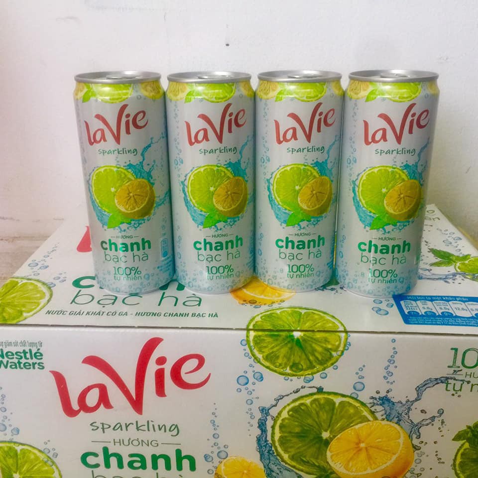 Thùng 24 Lon Nước giải khát có gas LaVie Sparkling