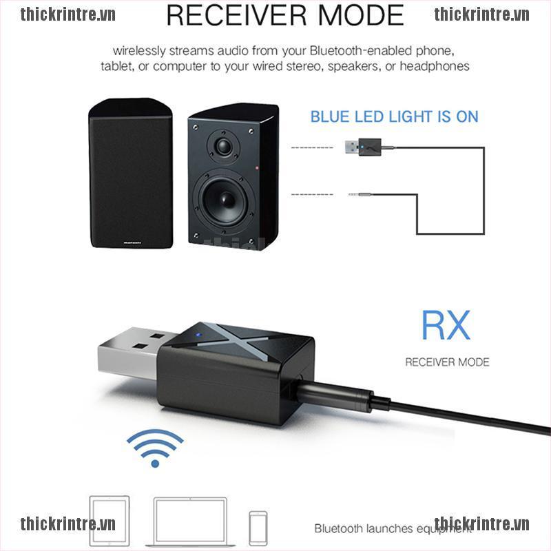 <Hot~new>Car 2-in-1 Transmitter Receiver Wireless Audio USB Bluetooth FM Adapter 5.0