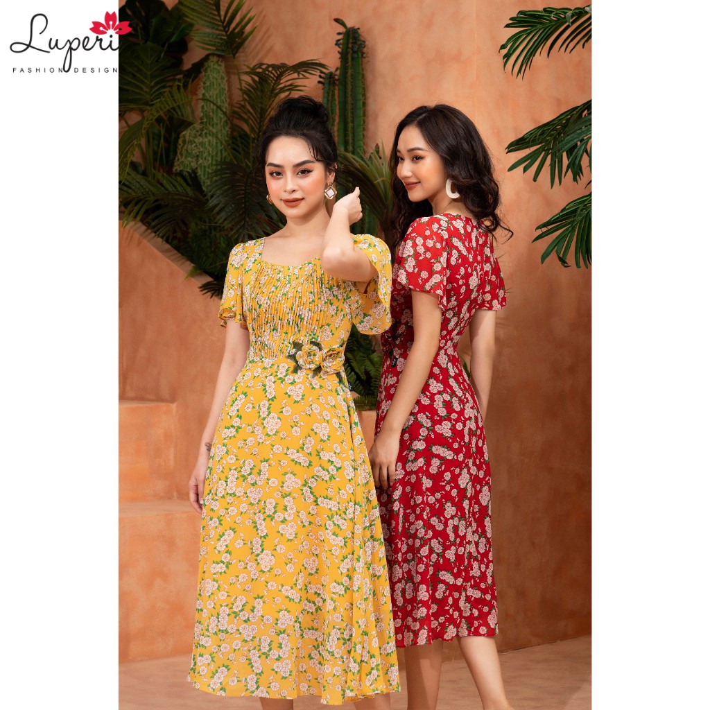Váy Đầm Thiết Kế Nữ Hoa Nhí Chất Voan Hàn Siêu Mát LUPERI LFV3188 Cho Bạn Nữ Đi Chơi Đi Dạo Phố | BigBuy360 - bigbuy360.vn