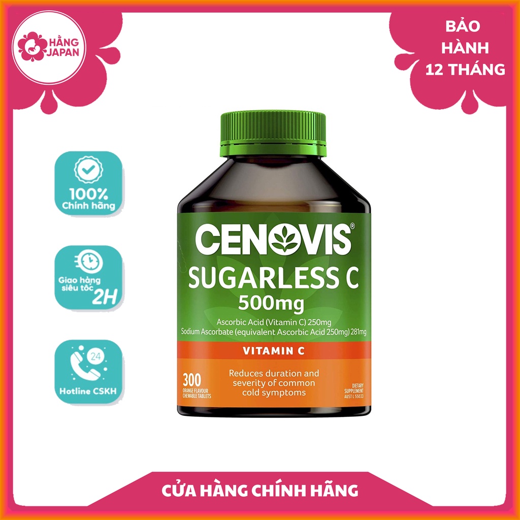 Viên nhai vitamin c không đường cenovis 500mg 300 viên - hàng úc - ảnh sản phẩm 1