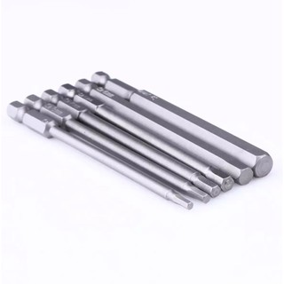 Bộ 6 đầu tua vít lục giác hình ngôi sao 6 điểm bằng thép hợp kim S2 có độ cứng dài 100mm chân lục giác 6.35 cho khoan pi