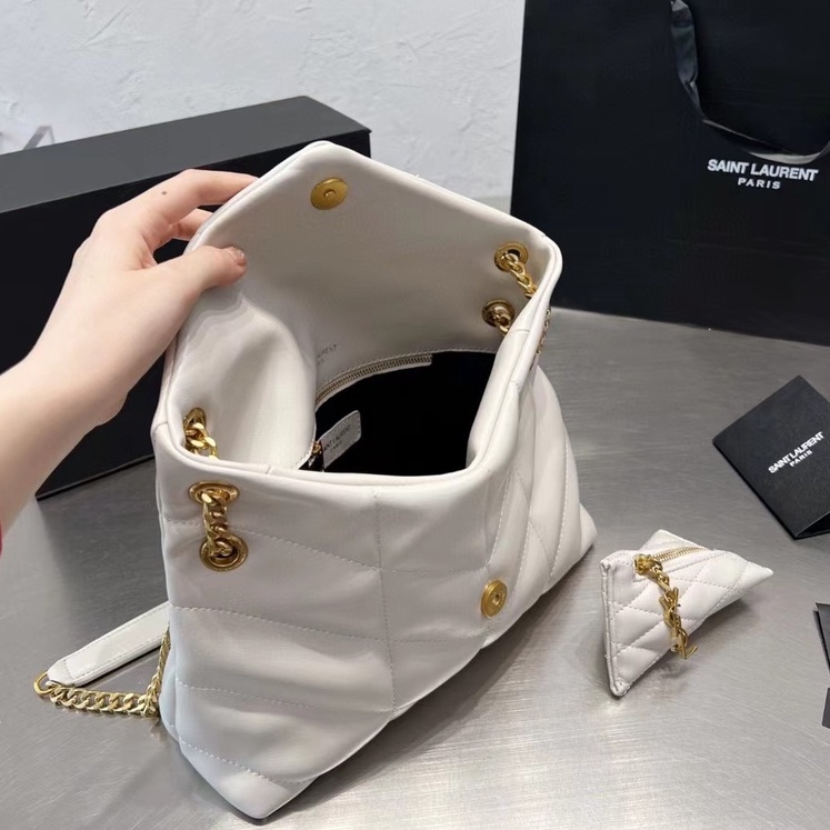 Túi Xách Đeo Vai Hình Đám Mây Phối Dây Xích Xếp Ly Màu Vàng Đen Cho Nữ777777