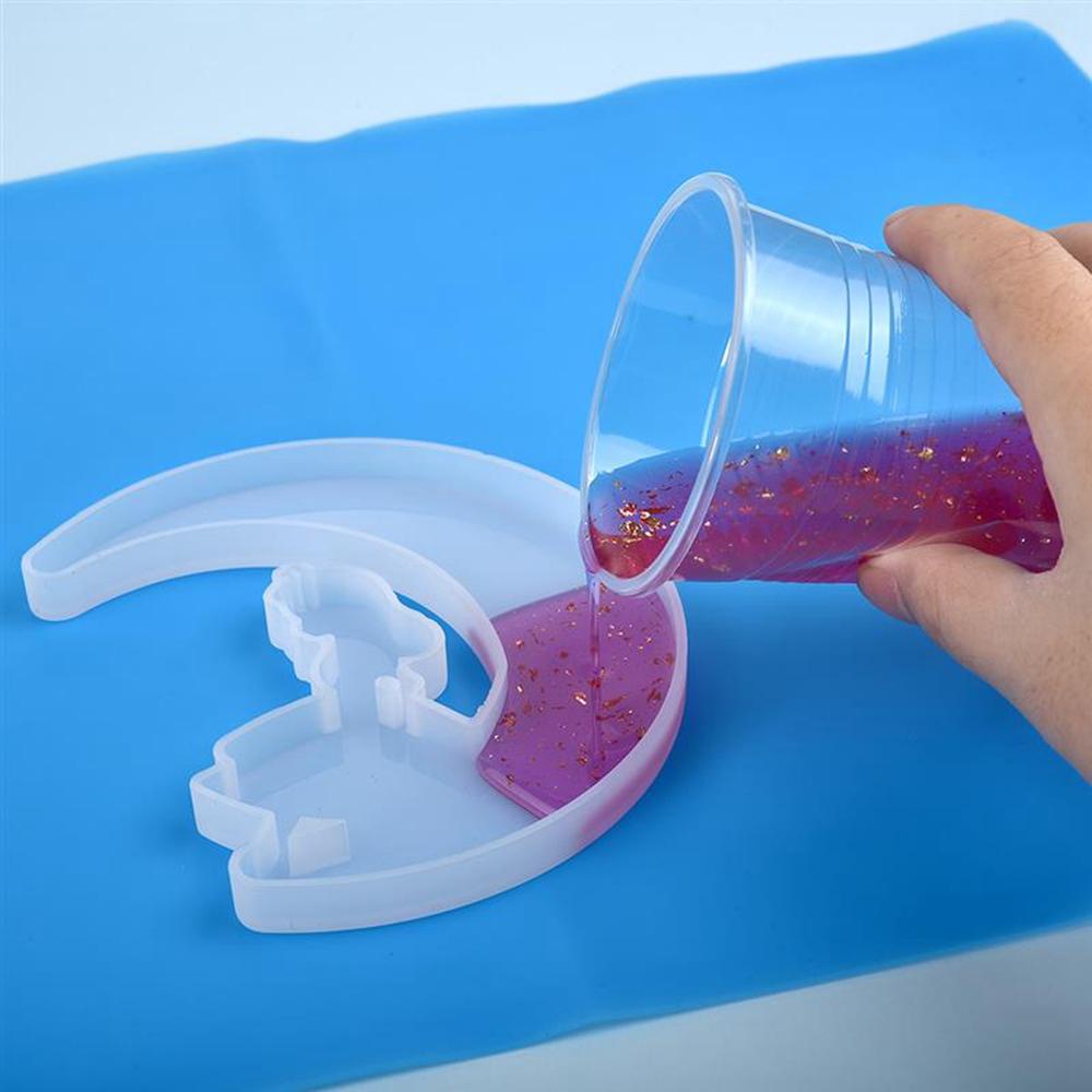 YIYU Khuôn Silicone Làm Mặt Dây Chuyền Hình Cô Gái, Mặt Trăng, Nàng Tiên Cá