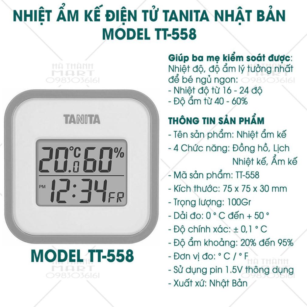 Nhiệt ẩm kế điện tử Tanita - Nhật Bản [TẶNG KÈM PIN 3A] Đa Chức Năng: Xem giờ, Xem lịch, Nhiệt - Ẩm Kế TANITA