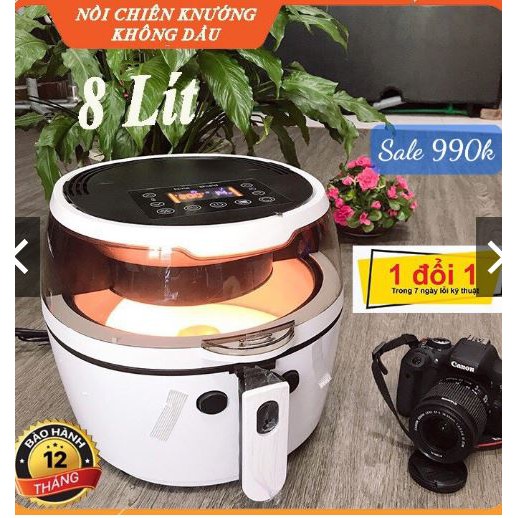 NỒI CHIÊN KO DẦU NINE SHIELD DUNG TÍCH 10L,8L, NÚT CƠ. CHÍNH HÃNG BẢO HÀNH 12 THÁNG