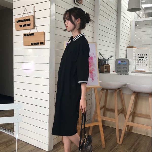 [Có video] Áo Polo dáng dài/ Váy polo phong cách Hàn Quốc | BigBuy360 - bigbuy360.vn