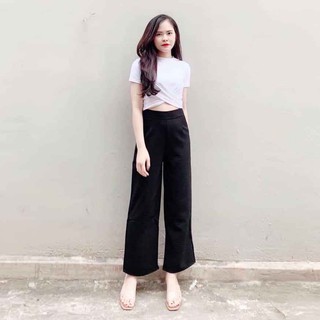 Áo thun croptop xoắn eo