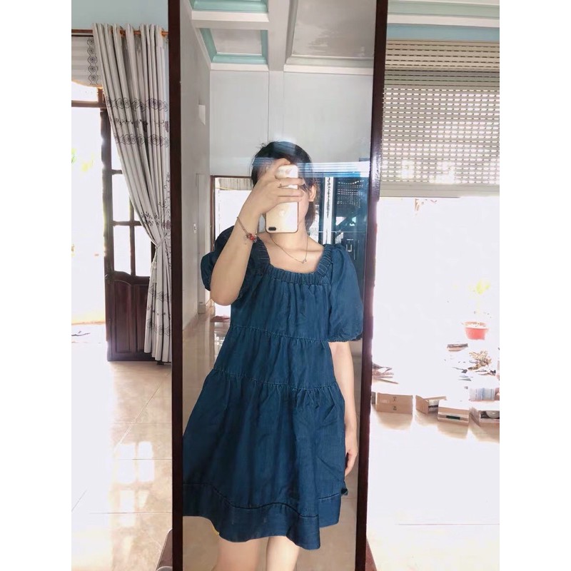 Đầm xinh baby doll tầng xoè + ảnh thật