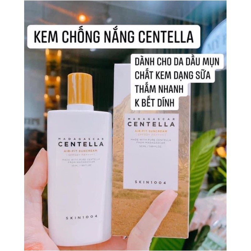 KEM CHỐNG NẮNG RAU MÁ SKIN 1004 MADAGASCAR CENTELLA AIR- FIT