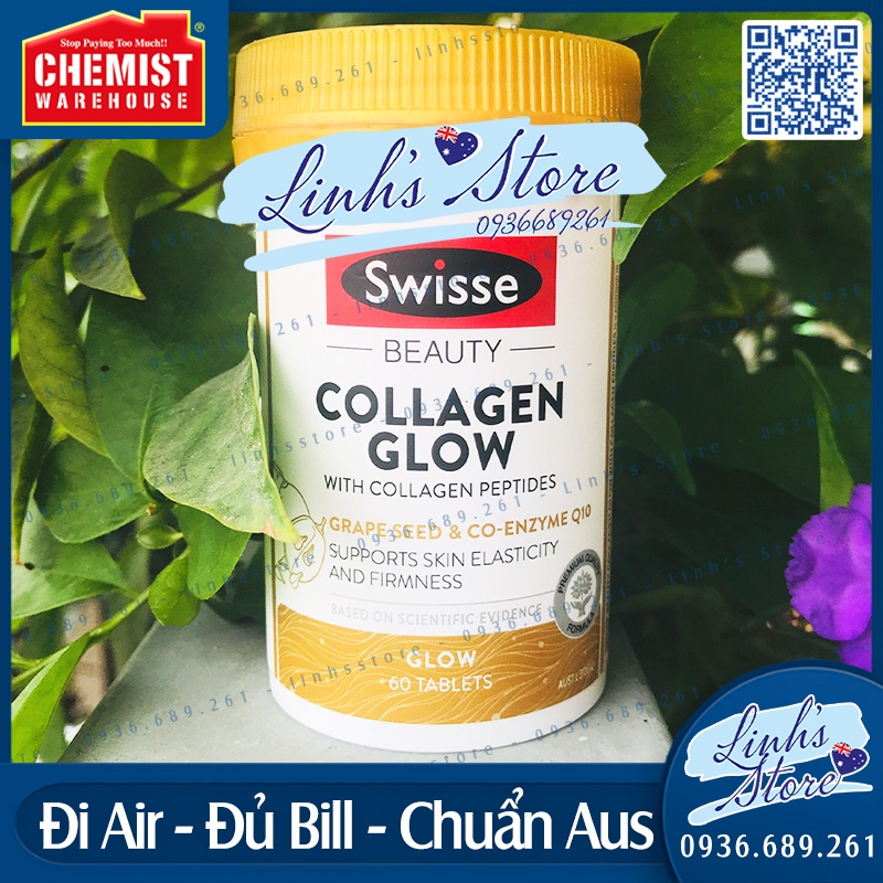 60 viên 💙 Swisse Beauty Collagen Glow 💙 Chemist Warehouse - Úc