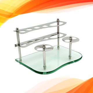 Kệ bàn chải Inox 304 - Kệ đựng kem bàn chải đánh răng kèm 2 thủy tinh cao cấp KB03