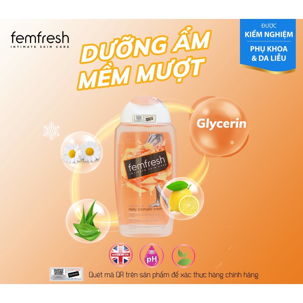 Dung Dịch Vệ Sinh Phụ Nữ FemFresh An Toàn, Dịu Nhẹ Cho Vùng Da Nhạy Cảm 150ml/250ml