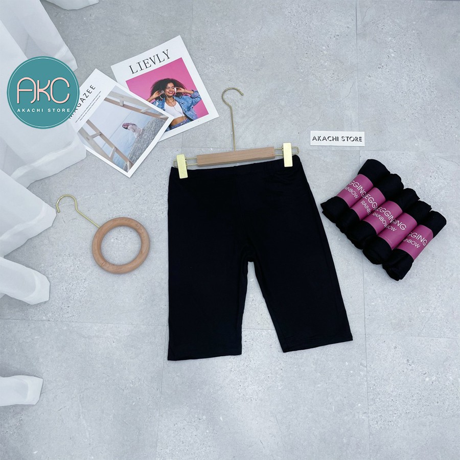 Quần Legging Ngố Lửng đùi cotton thái Nâng Mông Cạp Cao Siêu Hot Siêu Co Giãn AKACHI – LG01