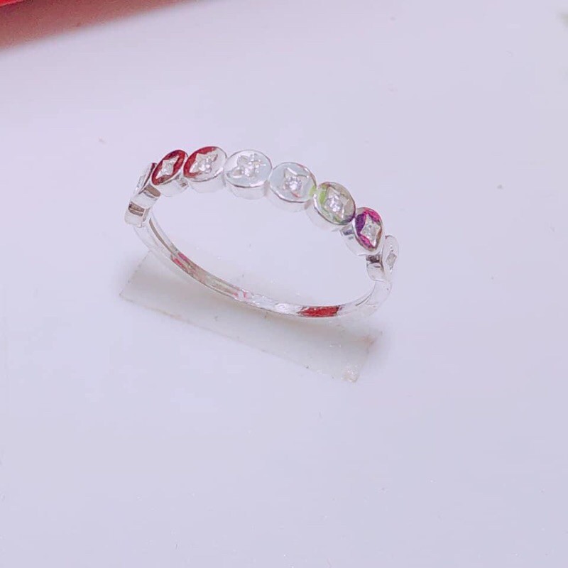 NHẪN KIM TIỀN TÀI LỘC - NHẪN NỮ BẠC TA MẶT ĐỒNG XU NHỎ