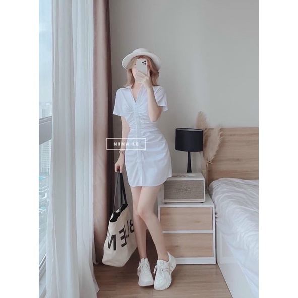ĐẦM SƠ MI NHÚN EO BIGSIZE 55-90kg KÈM ẢNH THẬT