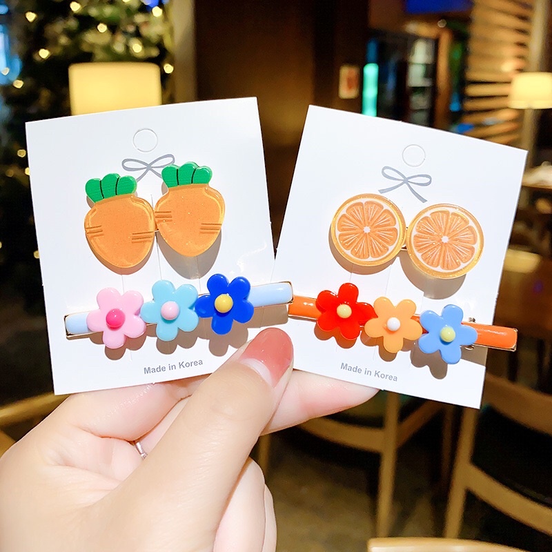 Set 2 Kẹp Tóc Trái Cây & Hoa