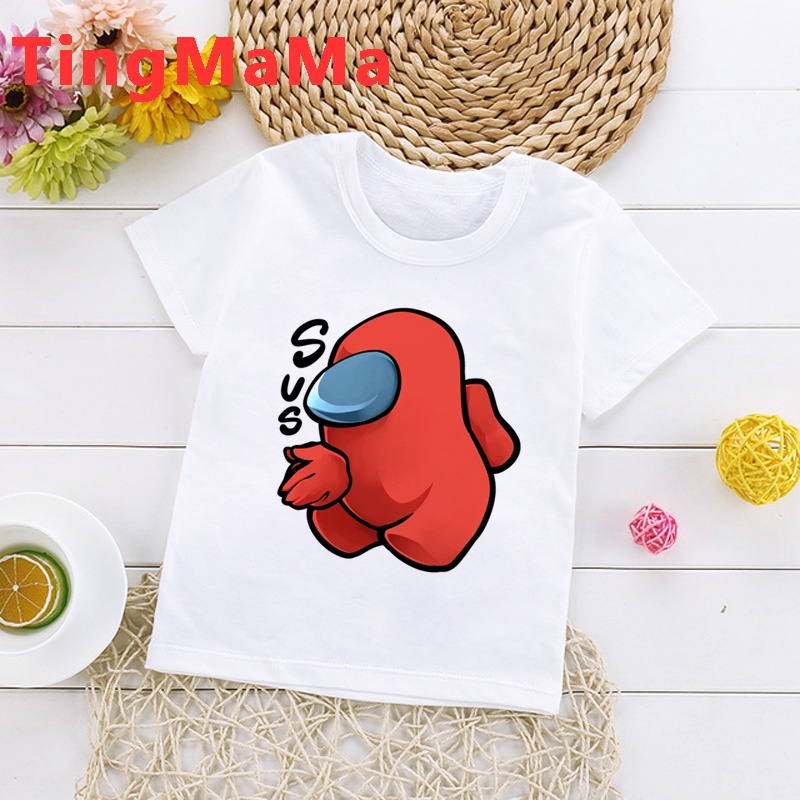 Among Us big sister Áo Thun Tay Ngắn Họa Tiết Đồ Họa Dễ Thương Thời Trang Mùa Hè Cho Thiếu Niên