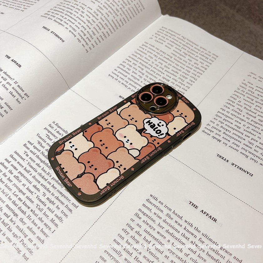 Ốp Điện Thoại Mềm Trong Suốt In Hình Gấu Nâu Hoạt Hình Cho iPhone 14 13 12 11 Pro Max X XR Xs Max 8 7 Plus SE 2020