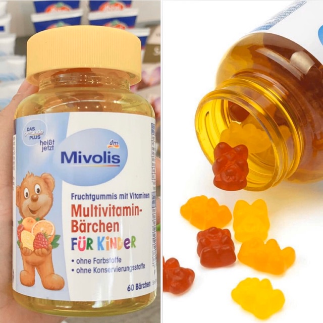 Kẹo Gấu Bổ Sung Vitamin Tổng Hợp Cho Trẻ Mivolis Multivitamin Barchen Vị Trái Cây 60 Viên của Đức