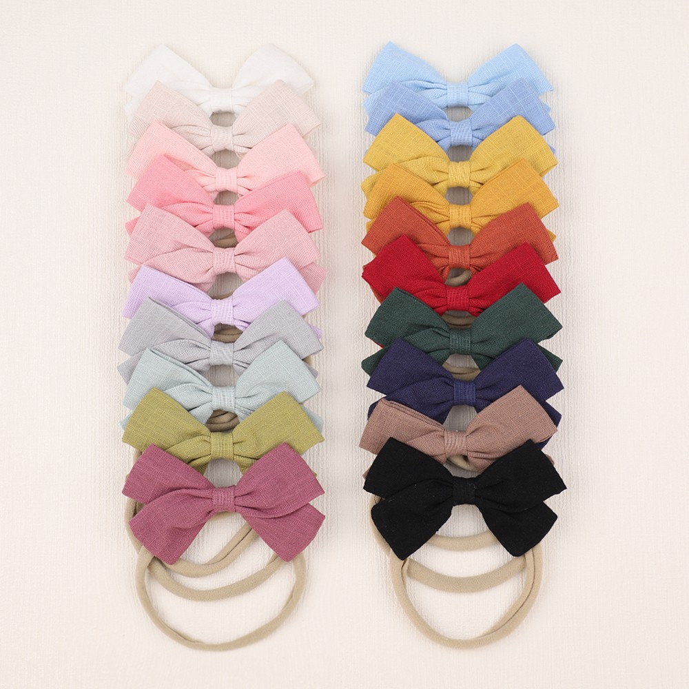 Băng đô KIDSBOWS nylon co giãn đính nơ xinh xắn cho bé gái
