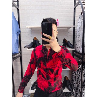 Áo sơ mi họa tiết loang