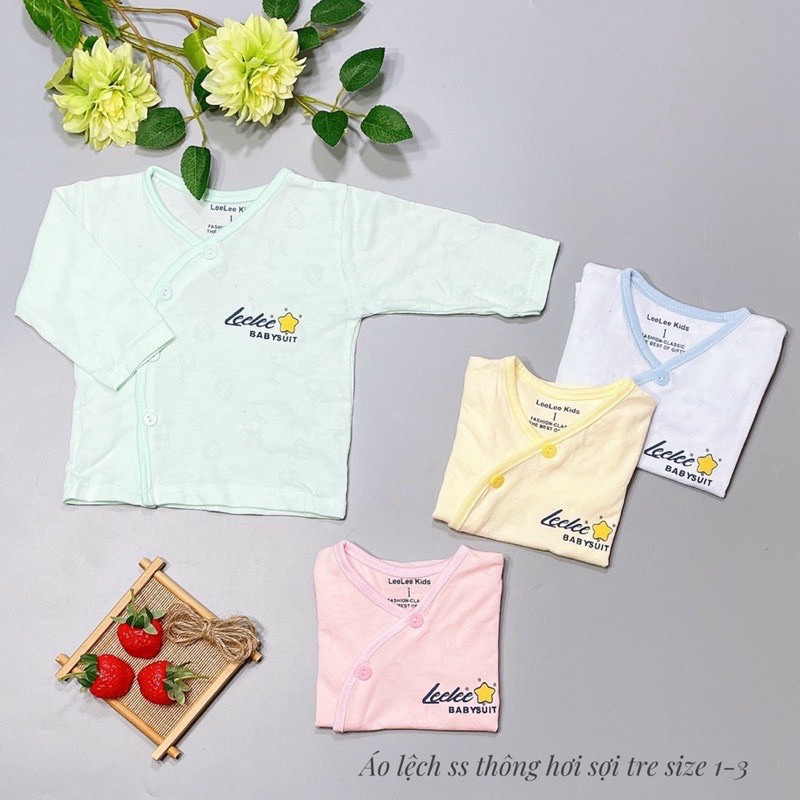 ÁO SƠ SINH  FREESHIP  Áo Sơ Sinh Cúc Lệch Thông Hơi Baby Suit