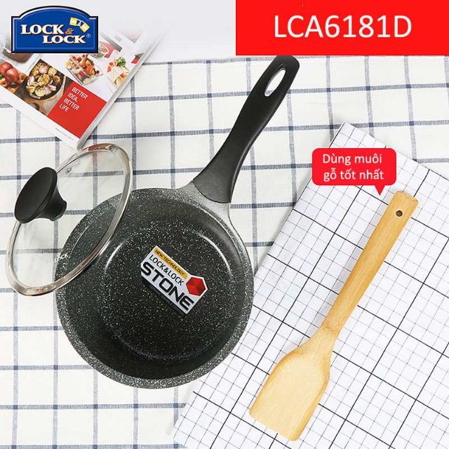 Nồi đá Lock&amp;lock Cookplus Stone một tay cầm 18cm LCA6181D dùng bếp từ