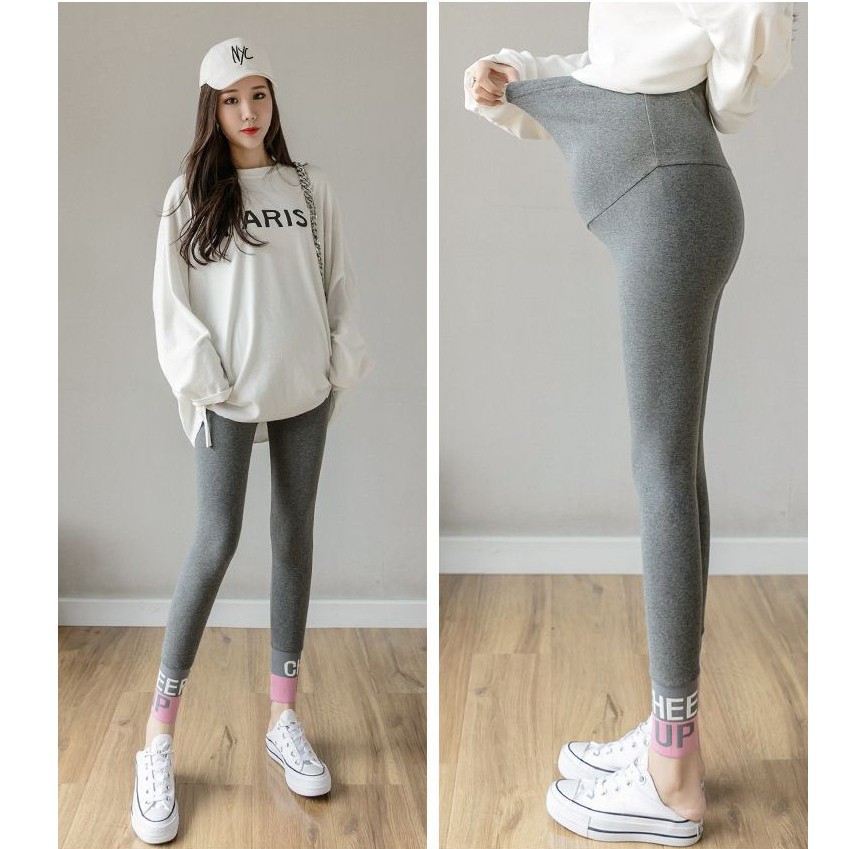 Quần Legging Lưng Cao Nâng Bụng Thời Trang Xuân Thu Cho Mẹ Bầu