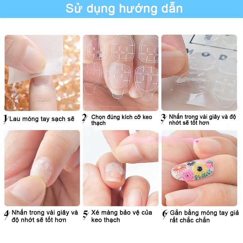 Tấm 24 miếng keo dán móng giả tiện lợi (1 tấm)