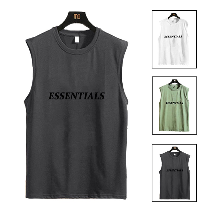Áo Thun Nam 3 Lỗ Tanktop Sát Nách Mùa Hè Cổ Tròn In Chữ Essentials Thời Trang Zenkonu TOP NAM 229