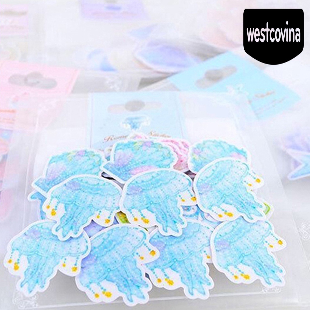 Phương Tây✎Bộ 70 Miếng Dán PVC Màu Nước Dễ Thương Trang Trí Vali Laptop
