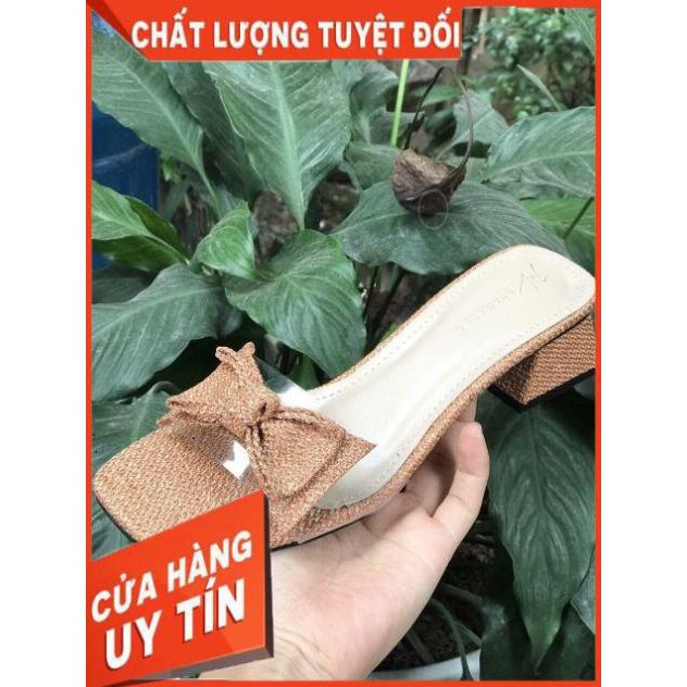 Guốc nơ gót vuông hàng loại 1- ảnh chụp thật