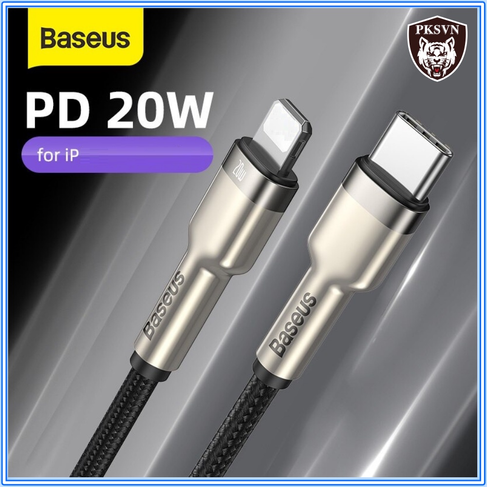 Dây Sạc Nhanh IP20w Cafule Metal Baseus-Cáp Sạc IP20w C to sạc nhanh 50% pin trong 30p