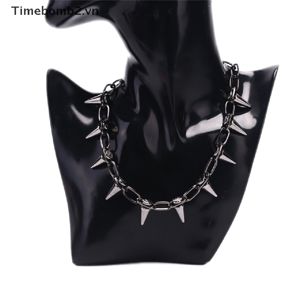 Set 2 Vòng Cổ choker Đính Đinh Tán Thời Trang punk rock Goth
