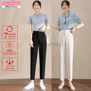 Quần tây đen đi học nữ cạp lưng cao có đỉa vải mưa co dãn nhẹ phù hợp học sinh cấp 2 3 y sinh viên đi làm