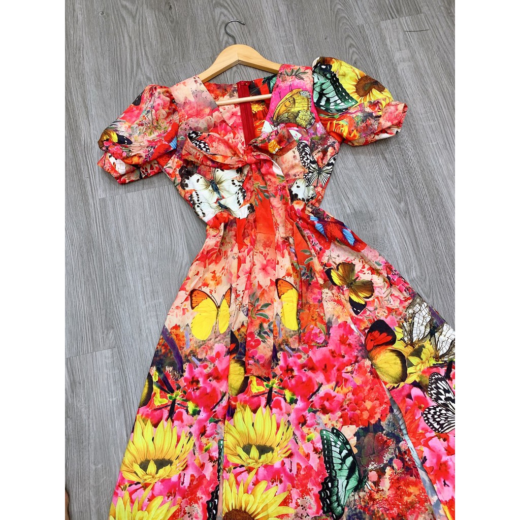 [FREESHIP] Đầm  maxi hoa xẻ nơ | BigBuy360 - bigbuy360.vn