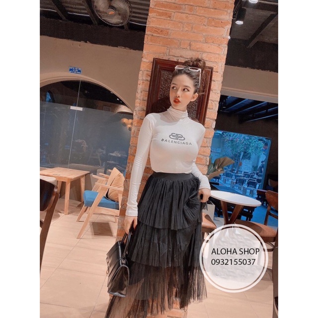 Áo thun cổ lọ tay dài