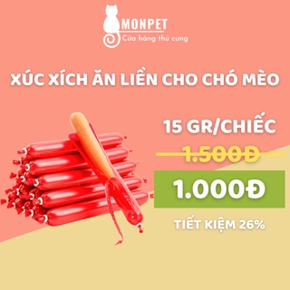 Xúc Xích Ăn Liền Cho Chó Mèo 15G Vị Bò Gà Vịt - MONPET