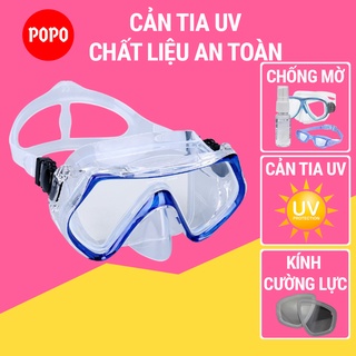 Mặt nạ lặn biển, kính lặn biển góc nhìn 180 độ POPO 1526 kính lặn biển mắt kính cường lực an toàn chống va đập SPORTY