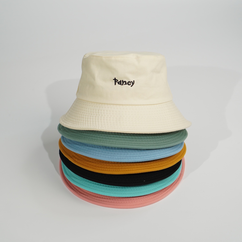 Mũ bucket ❤️Nón tai bèo vành tròn thêu chữ Fancy chất kaki form unisex nam nữ