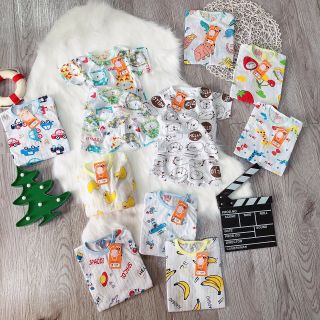 Bộ cotton giấy cộc tay cho bé trai/bé gái - Vải Quảng Châu