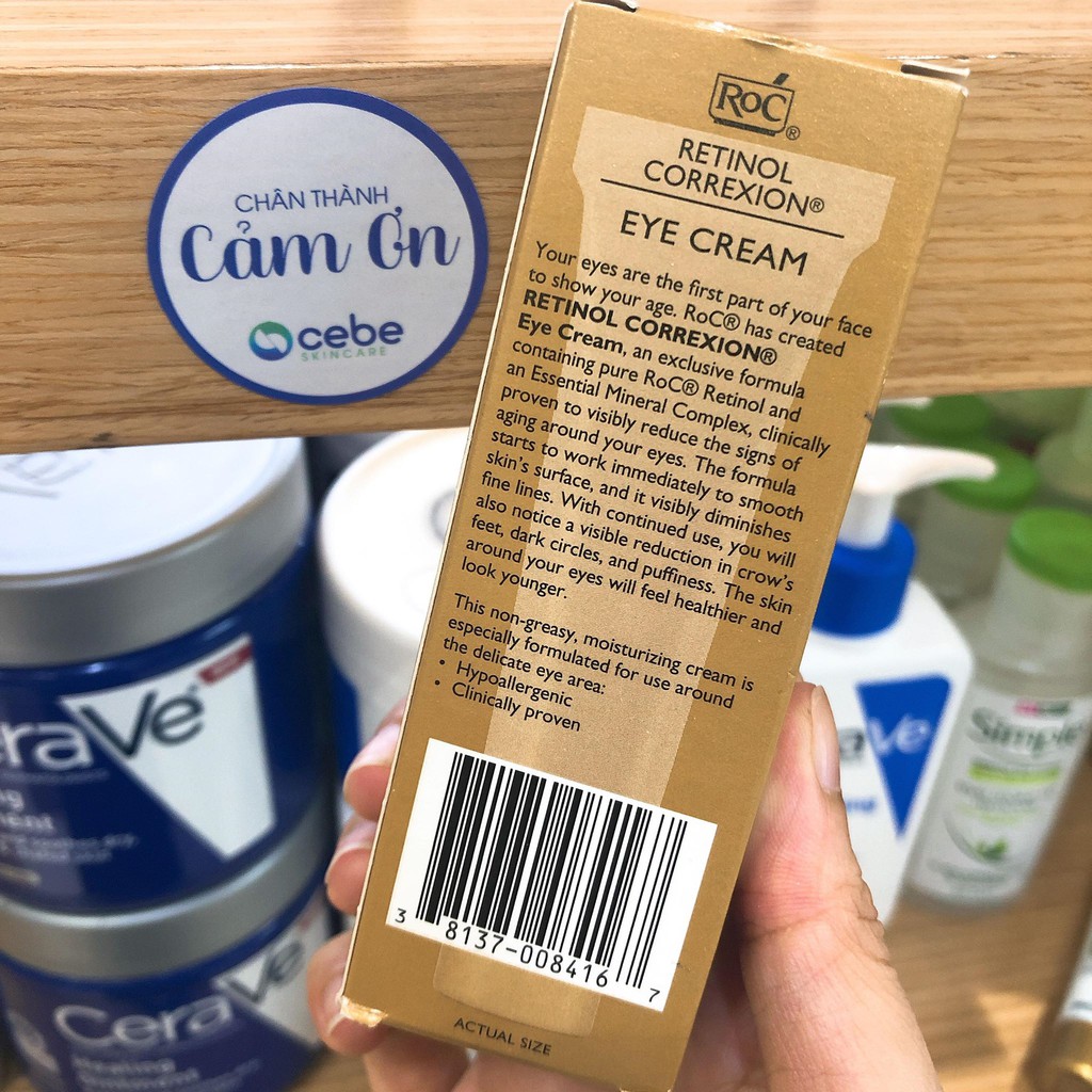 RoC Retinol Correxion Eye Cream - Kem dưỡng mắt chống lão hóa chuyên sâu (15mL) | BigBuy360 - bigbuy360.vn